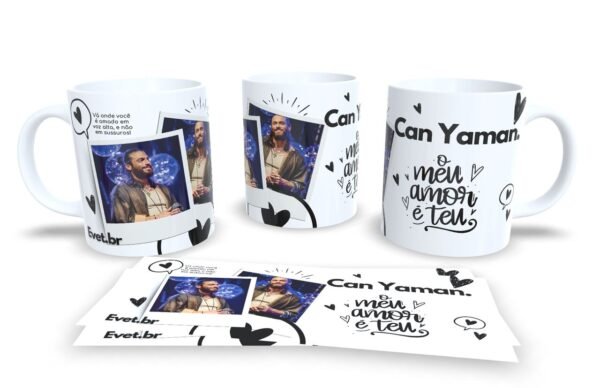 Caneca Can Yaman no Brasil ( 2 fotos)