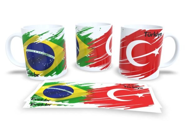 Caneca Brasil x Turquia - Coleção Turquia